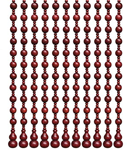 OKUOKA Beaded Door Curtains for Doorways Wood Bead String Curtain for Room Dividers - 25 Strands Household Commercial Hanging Ornament Retro -customizable (Size : 1.0x1.76m)