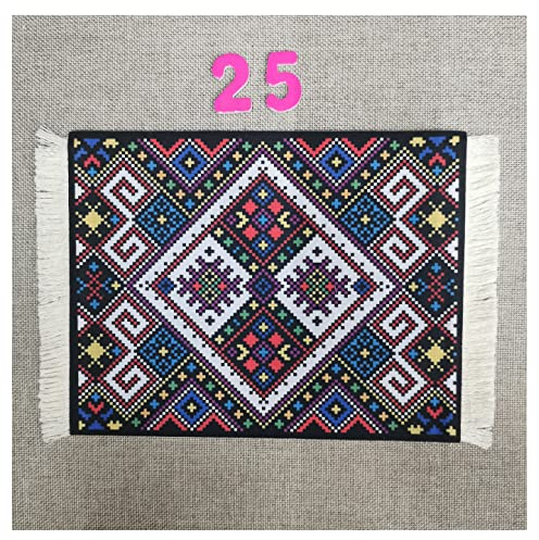 Egurs Mauspad Teppich Muster Perser Stil Orientteppich Mini Teppich Untersetzer mit Quaste Computer Zubehör Bunte Glasuntersetzer Glascoaster 25#