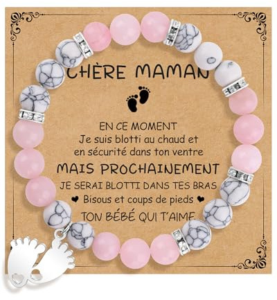 CheersLife Cadeau Femme Bracelet Pierre Naturelle Femme | Idee Cadeau Noel Anniversaire pour Maman Fille Sœur Amie Collègues
