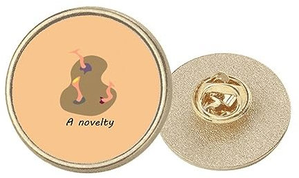 Sea Simple Art Deco Fashion Runde Metall Goldfarbene Brosche Clip, M, Metall