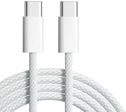 Cable Tipo C to C 60W, Carga rápida USB Tipo C PD 2M, Aleación Trenzado de Nylon, Compatible con Serie 15/15 pro, MacBook Pro 2020, iPad Pro 2020, Samsung Galaxy S20/S21 Plus, Switch, ETC.