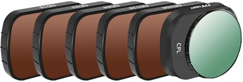 FPVtosky Mini 4 Pro ND Filter Set, mehrfach beschichtete ND-Filter, CPL Filter-Set für DJI Mini 4 Pro Drohnen Zubehör, 6 Stück (CPL, ND16, ND32, ND64, ND128, ND256)