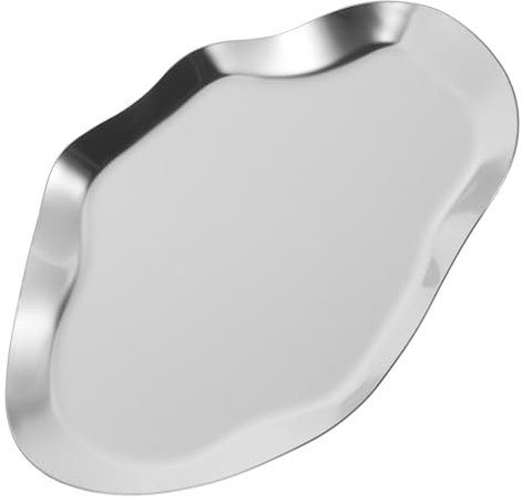 Cabilock Plateau à Bijoux Acier Inoxydable Porte-bagues Et Boucles Oreilles Plat De Rangement Pour Chambre Et Salle De Bain