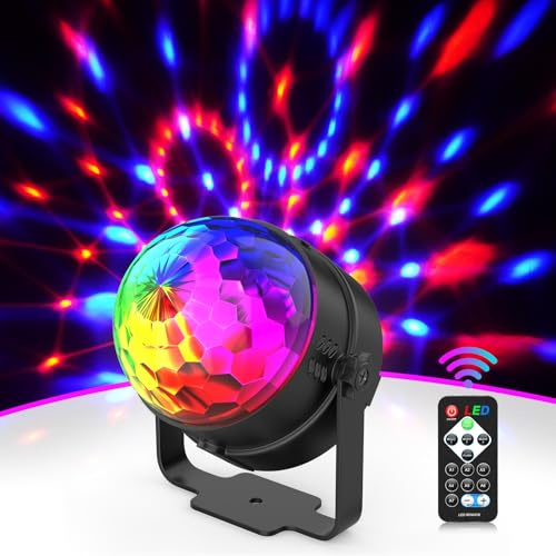 Discokugel, ZonQoonz Disco Lights LED Licht Lampe mit Fernbedienung und Sound Kontrolle Disco Lichteffekte 3W RGB Bühnenlichter Perfeckt für Geburtstag Show Club DJ Party
