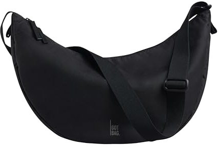 GOT BAG Crossbody Moon Bag | Halbmond Handtasche Wasserabweisend | Stylische Umhängetasche mit verstellbarem Gurt (black, large)