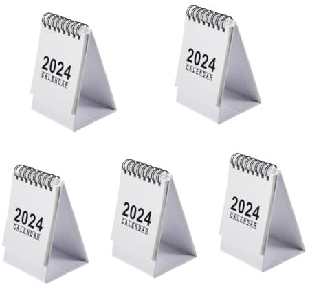 NUOBESTY 5 Piezas planificador calendarios de escritorio de pie planificador anual 2024 decoración escritorio calendarios de mesa decoración de oficina mesa Papel