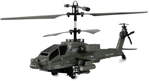 Apache AH-64 Helikopter Koaxial 3,5-Kanal RTF inkl. Fernsteuerung, Akku, Ladekabel, 250mm, Dunkelgrün