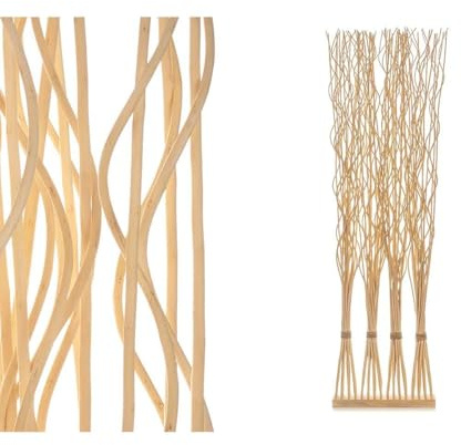 Paravent MJ84091-W Naturel en Bois de Saule 50 x 182 x 13 cm 4 Branches - Marque : Gift Decor - EAN : 8430852946522