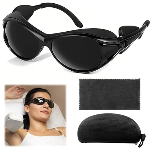 Amllaing Laser Schutzbrille, IPL 200-2000nm UV Schutzbrille, Red Mitochondria Schutzbrille, für UV-Schutz, Mit Box, für Rotlichttherapie IPL Haarentfernung Laser Kosmetologie Solarium