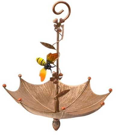 Distribuidores De Alimentos Para Pájaros Silvestres - Estación de Alimentos Suspendable para Colibríes - Bandeja Alimentos Pájaros en Forma de Paraguas Decorativo Antiderrames para Jardín