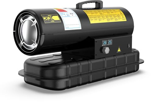 DAHTEC Diesel Space Heater, 20 KW Industrial Kerosene Heaters | Large Fuel Tank, 550m³/h, Adjustable Thermostat, Oil Level Display, Suitable for Workshops, Building Sites and Agricultural