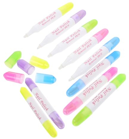 UKCOCO Bolígrafos Quitaesmalte 10 Unidades Correctores de Bordes Limpiadores de Esmalte para Mujeres Herramientas de Manicura Portátiles Recargables y Prácticas