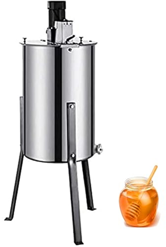 Extracteur de miel électrique 3 cadres en acier inoxydable 130 W avec couvercle transparent Centrifugeuse en nid d'abeille haute efficacité pour apiculteurs