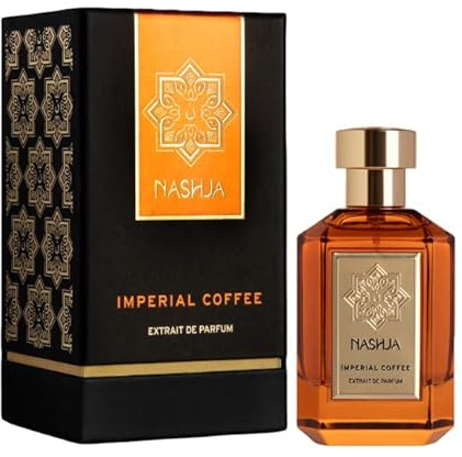 NASHJA Imperial Coffee Extrait de Parfum 100 ml – Profumo Intenso e Raffinato, Fragranza Legnosa, Ambrata e Floreale con Note di Caffè, Rosa e Vaniglia