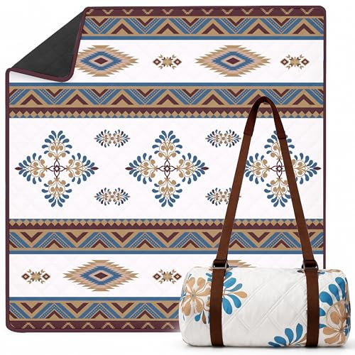 Twinzee Coperta Pic Nic Impermeabile 200x200 cm - Stuoia Campeggio, Picnic, Montagna - Portabile, Lavabile e Antisabbia - Boho