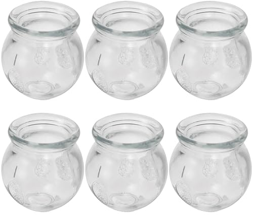 Ipetboom Cupping Ventouse en Verre 6 Cm pour Massage Confortable Forte Adsorption, 6 Pièces pour Visage et Cou, Ventouses Thérapeutiques Chinoises pour Soins Peau