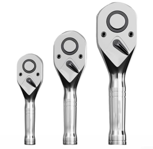 Besttoolifes Juego de mini llaves de trinquete de 72 dientes con tamaños de 1/4 y 1/2 pulgadas, herramienta de mango corto de acero al cromo vanadio para espacios reducidos y reparación