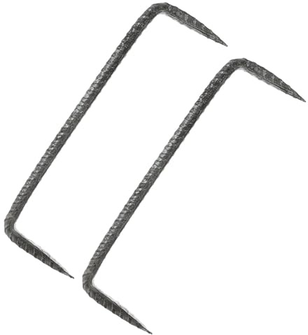 SEWACC Lot de 2 Clous de Fixation à Double Pointe, en Acier Solide, pour Usage en Construction et Réparation de Clôtures