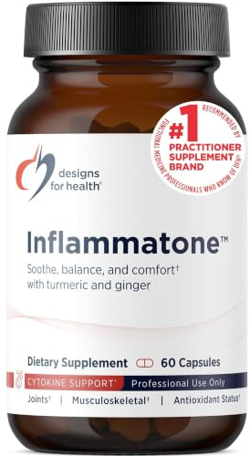 Designs for Health Inflammatone - Turmeric Supplements with Proteolytic Enzymes, Boswellia, Quercetin & Resveratrol (60 Capsules)
