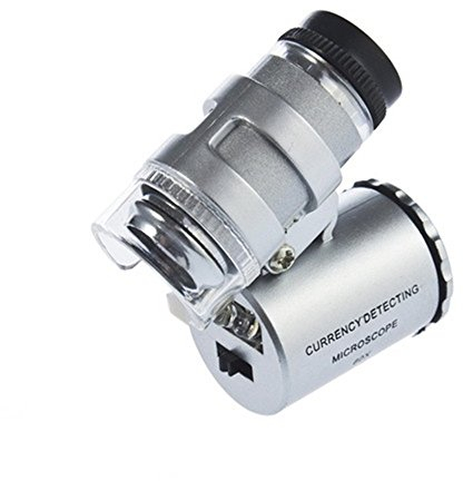 TRIXES Mini-Mikroskop für Juweliere mit Beleuchtung und 60facher Vergrößerung