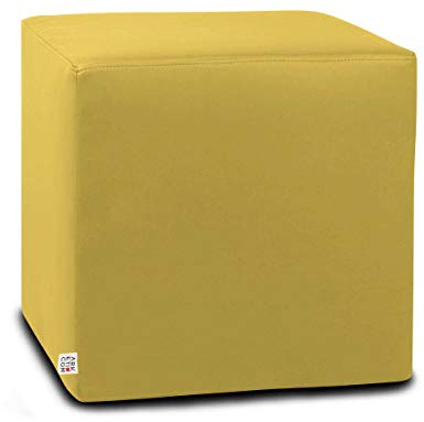Arketicom Sitzwurfel Pouf Dado, Kunstleder Cube (Abnehmbare) Und Polyurethan Gelb 42x42 cm