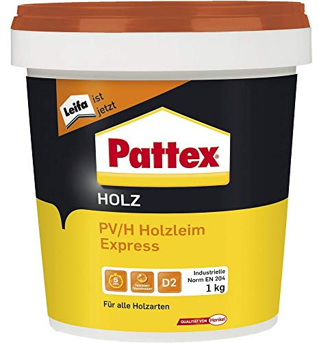 PATTEX 1487013 PV/H Express Holzleim D2 1 kg, Weiß
