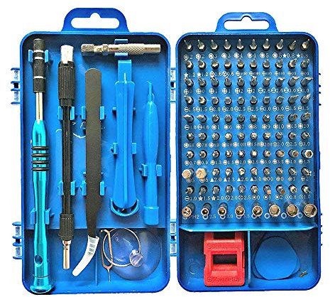 Tournevis de Precision, 110 en 1 Kit de Tournevis Outils de Reparation Telephone pour apple iPhone Samsung Smartphone, Laptop, Computer, Macbook, Montre, Jouets, Lunettes etc.(Bleu)