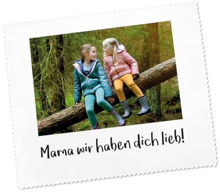 Herz & Heim® Brillenputztuch mit Foto Aufdruck und Ihrem Spruch