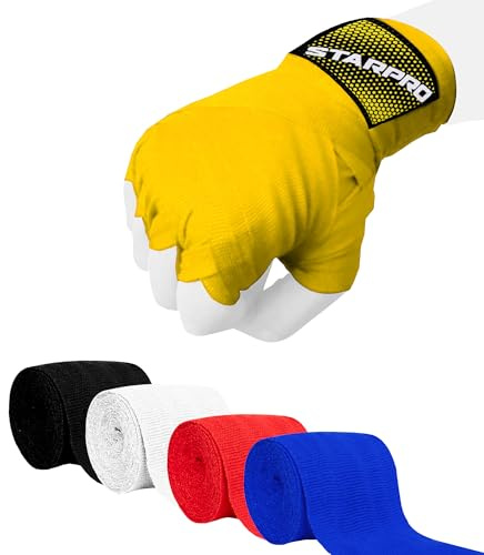 Starpro Bande Boxe sous Gants Intérieurs et Protecteur de Poing et de Pouce pour la Formation en Boxing, Sparring, Muay Thaï, Kickboxing, MMA, Arts Martiaux et Combat Training - Couleurs Variées