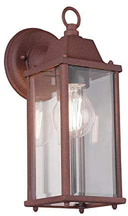 Trio Leuchten Lampada da parete Olona 201960124, in alluminio pressofuso color ruggine, vetro trasparente, non incluso 1 x E27