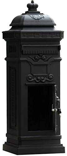 Mailboxs Briefkasten Anthrazit Der Briefkasten Des Gerichts Mit Großer Kapazität, Gartenboden Sicherheit Briefkasten, Regenfeste Briefkastenstatue Im Freien ( Color : Black , Size : 35*34*102cm )