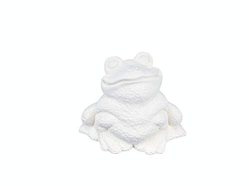 Garden Frog Toad 4.25 x 5.75 Unpainted Ceramic Bisque Ready to Paint, Handpoured in the USA