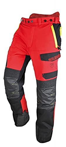 Solidur INPA7P - Infinity - Type A Class 1 - Pantalon Anti-Coupure - Version Jambes Longues (+7Cm) - Confort et Protection Exceptionnels - Taille 3XL - Rouge