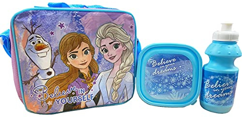 Frozen Kids - Juego de 3 Bolsas de Merienda Infantiles, Bolsa Merienda Niños para la Escuela