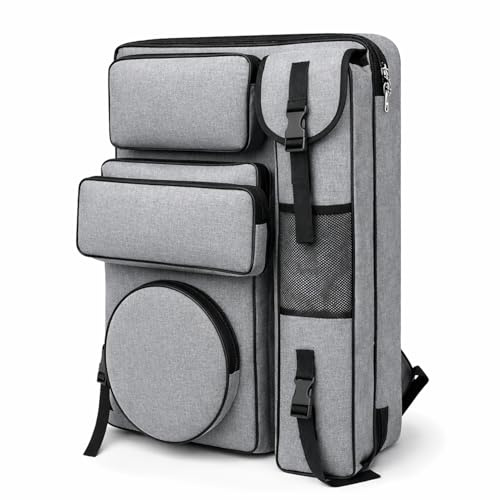 MEIJMJIA YMTECH Mochila de Artista Impermeable con Compartimentos Múltiples para Caballete, Pinceles, Cuadernos de Dibujo – Ideal para Estudiantes, Pintores y Aficionados