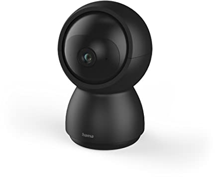Hama Überwachungskamera innen WLAN (schwenkbare, neigbare WLAN Kamera mit App, Nachtsicht, Aufzeichnung, Bewegungsmelder, Gegensprechanlage, auch als Haustierkamera, Babyphone, 1080p, 128GB) schwarz