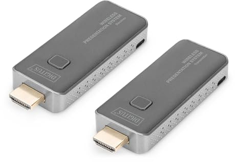 DIGITUS DS-55319 Click & Present Mini - Système de présentation sans Fil - BYOD : Ordinateur Portable, Tablette, Smartphone - Aucune Application/Pilote nécessaire - Véritable Plug & Play - Noir
