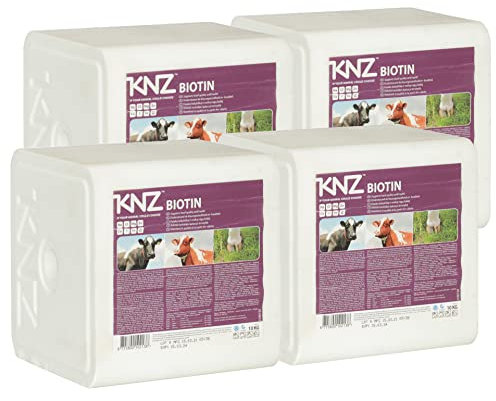 KNZ 10kg Leckstein Biotin Salzleckstein Mineralleckstein mit Selenium Block weiß 4 Lecksteine je 10kg Biotin Block mit Selenium