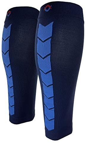 NV Compression 365 Manchons de Compression pour Les Mollets - Noir - Compression Sports Calf Sleeves - Black - for Running, Cycling, Triathlon, Crossfit, Gym