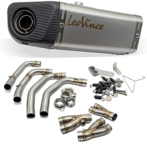 Auspuffanlage LeoVince Komplettanlage SBK UNDERBODY, Edelstahl, Carbon Kappe, 4/2/1, mit Zulassung für Yamaha XJ6 / Diversion i.e.