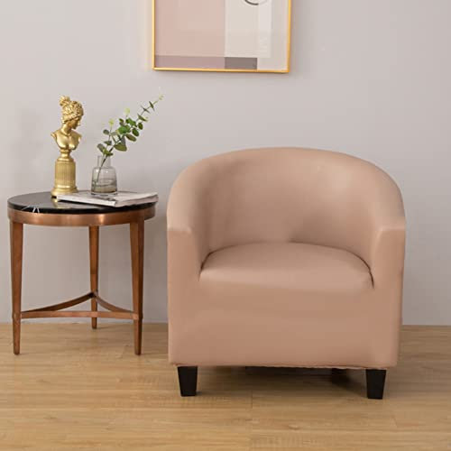 YOPOIY Wasserdicht PU Leder Sesselhusse, 1 Stück Stretch Club Chair Schonbezug, rutschfest Wasserfeste Sesselbezug, Wohnzimmer Möbelschutz -braun-Einheitsgröße