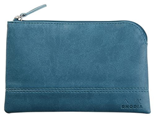 Rhodia 116534C - Rhodiarama pochette zippé en simili cuir italien - taille S (11x17 cm) PAON