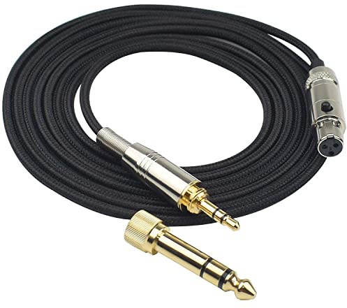 Auhsuxo K240 Replacement Audio Cable Compatible with AKG K240S K240MK II Q701 K702 K712 K275 Headphones, Mini XLR 3-Pin to 3.5mm Cord with 6.35mm Adapter