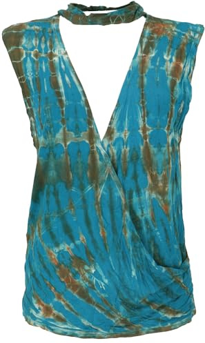 Maglietta Batik con girocollo, design elastico, colorata, turchese, turchese, 46