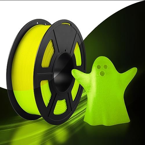SUNLU PLA Glow in The Dark Filament 1.75 mm 1KG Leuchtend Gelb | Glow 3D Drucker Filament Leuchtend PLA, Hohe Helligkeit und Langzeit 1KG Spule (2,2 lbs), Maßgenauigkeit +/- 0,02mm