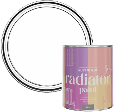 Rust-Oleum White Heat Resistant Radiator Paint in Satin Finish - Cotton (White) 750ml