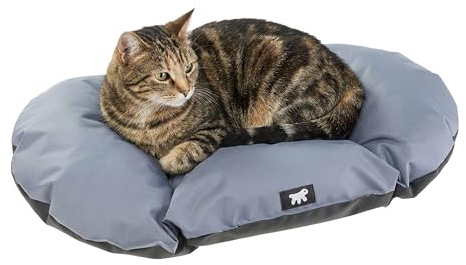 Ferplast Cuccia Cane e Gatto Antigraffio e Impermeabile, Tessuto Tecnico Resistente, Taglia Piccola RELAX TECH, Lavabile in Lavatrice a 30°, 55 x 36 x 3 cm, Grigio
