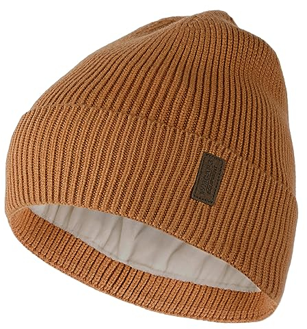 Wmcaps Beanie Mütze, Herren Winter Warme Unisex Wintermütze Strickmütze Dehnbare Weiche Wollmütze mit Bündchen und Dickem Warmem Futter Geschenk für Freundin männer Frauen (Gelb)