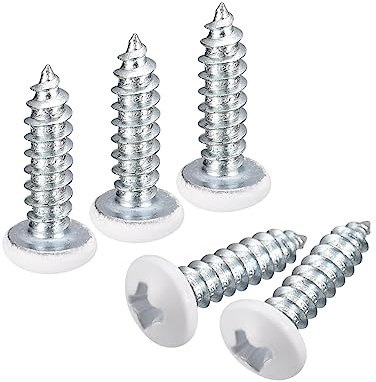 QUARKZMAN ST4x16mm 50Stk Weiße Schrauben Senkkopf Holz Selbstschneidend Schrauben Pfanne Kopf Kreuzschlitz Holzschrauben für Holzarbeiten
