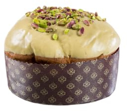 Tesori Di Sicilia Panettone Artigianale al Pistacchio, incartato a mano come da Tradizione Siciliana, Panettone a lievitazione Naturale con Lievito Madre 1Kg, Idea regalo Natale